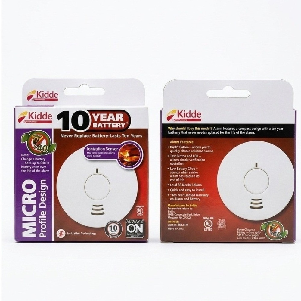 Kidde Micro Profile Ionization Smoke Alarm 10-Year Sealed Battery i1040 NIB